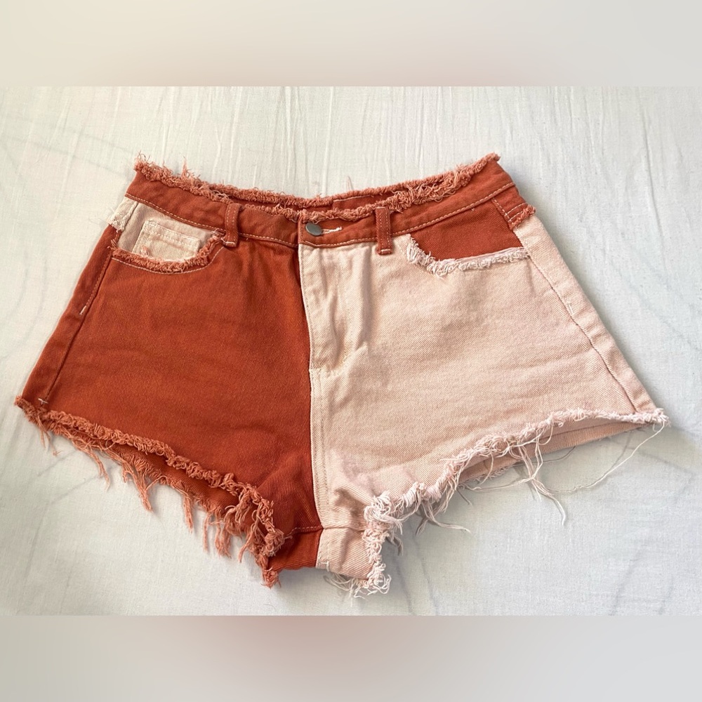 Shein Raw Edge Colorblock Shorts